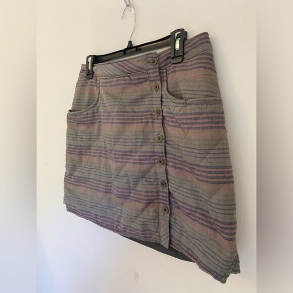 Horny Toad Neutral Tones Quilted Striped Women's Casual Mini Skirt Size 6 - Picture 2 of 8